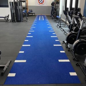 Blue Sprinttrack met belijning en ladder voor functionele training