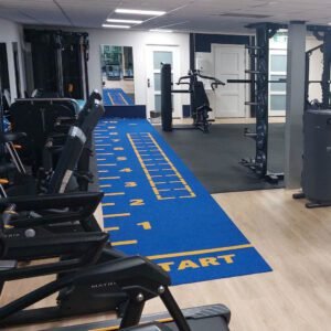 Heavy Sprinttrack blauw en geel met speed ladder