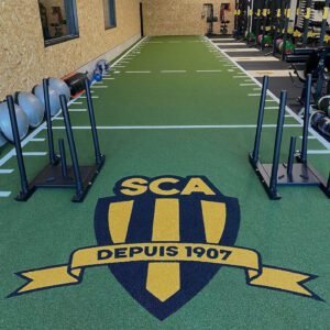Heavy Sprinttrack met genummerde banen en custom XL logo