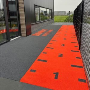 Heavy Sprinttrack oranje met nummers en grijs met logo
