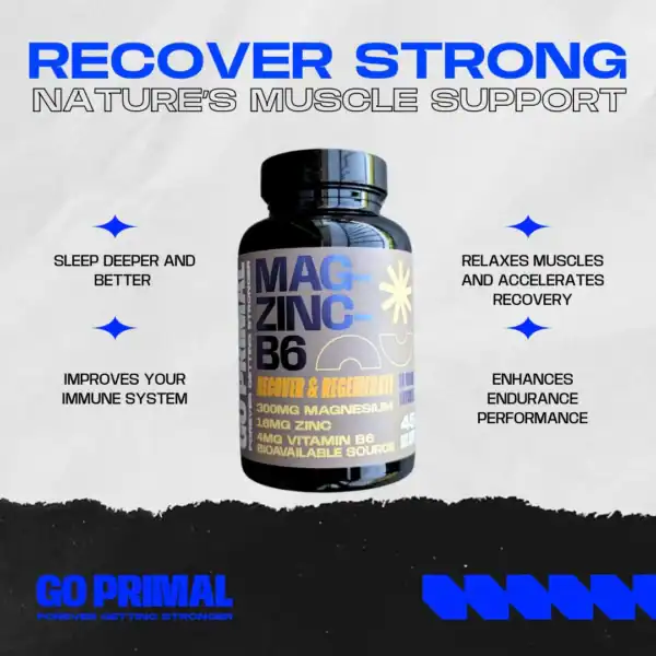 Go Primal Magnesium, Zink en Vitamine B6 supplement voor herstel en regeneratie